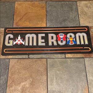 Retro Gamer Room Sign with Multicolor Design